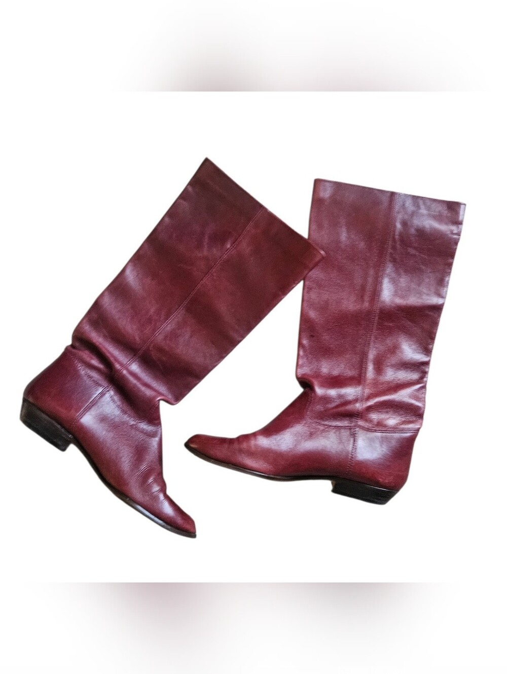Vintage Nine West Leather Q-LOUISA2 Knee-High Flat Riding Boots Women 8.5M